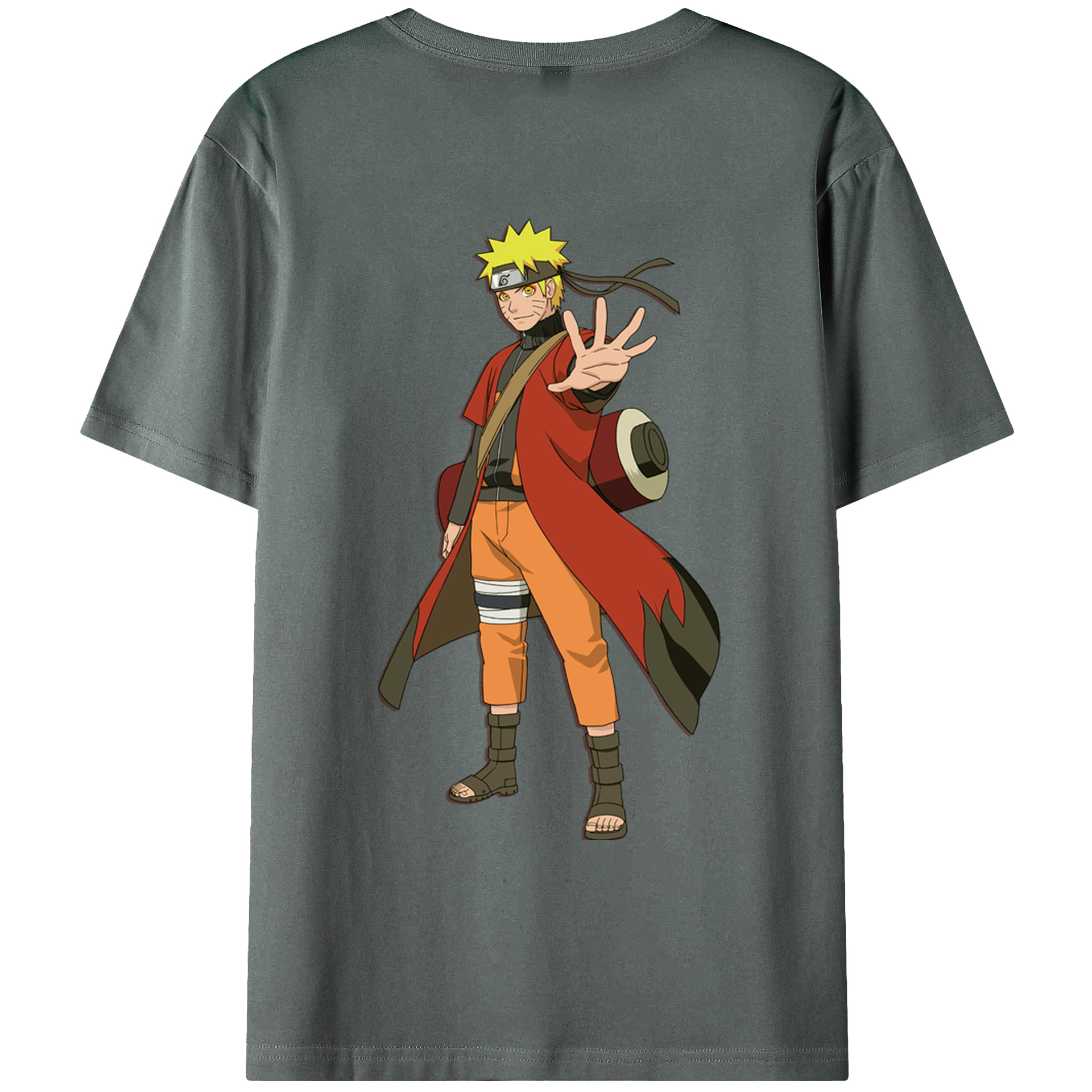 （画像用） NARUTO -ナルト- うずまき ナルト Uzumaki Naruto 綿100％ メンズ半袖Tシャツ（バックプリント） 通気性